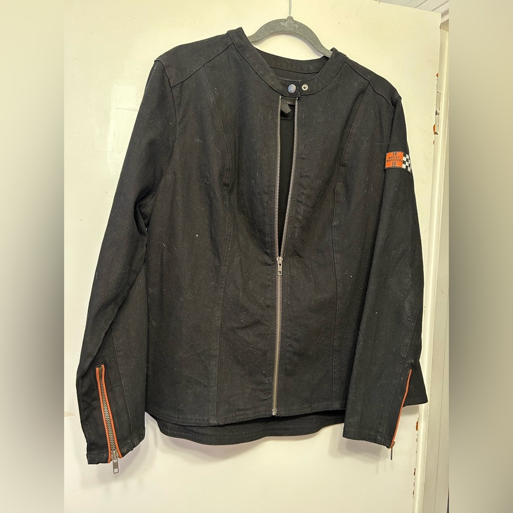 Ladies Harley-Davidson Black Jacket size 1W with Orange Details